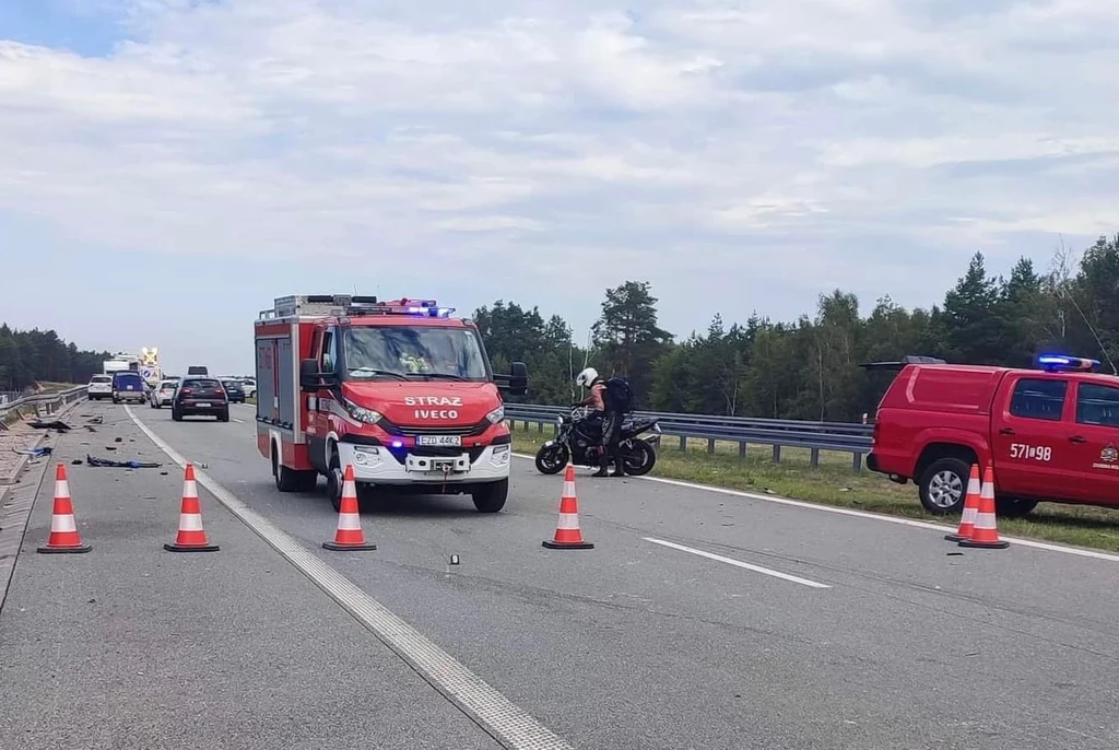 Wypadek na S8 w Zduńskiej Woli Wypadek na S8 w Zduńskiej Woli