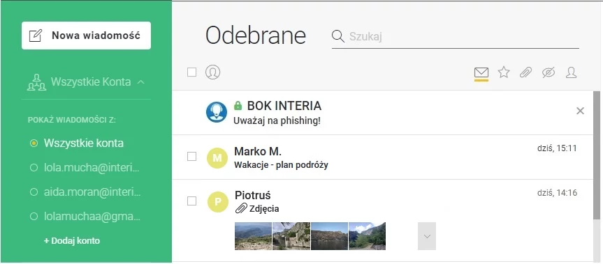 Poczta email - dodawanie kont zewnętrznych w darmowej poczcie Interia