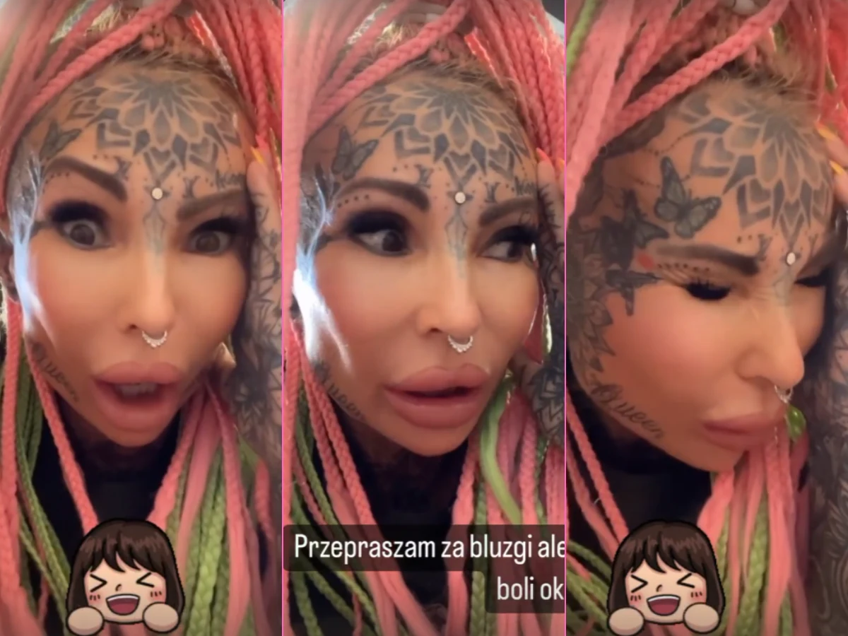 Adrianna Eisenbach poprawia tatuaż na stopie Adrianna Eisenbach poprawia tatuaż na stopie