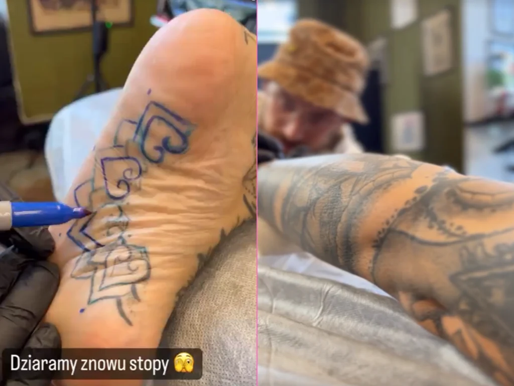 Adrianna Eisenbach z Królowych życia poprawia tatuaż na stopie Adrianna Eisenbach z Królowych życia poprawia tatuaż na stopie
