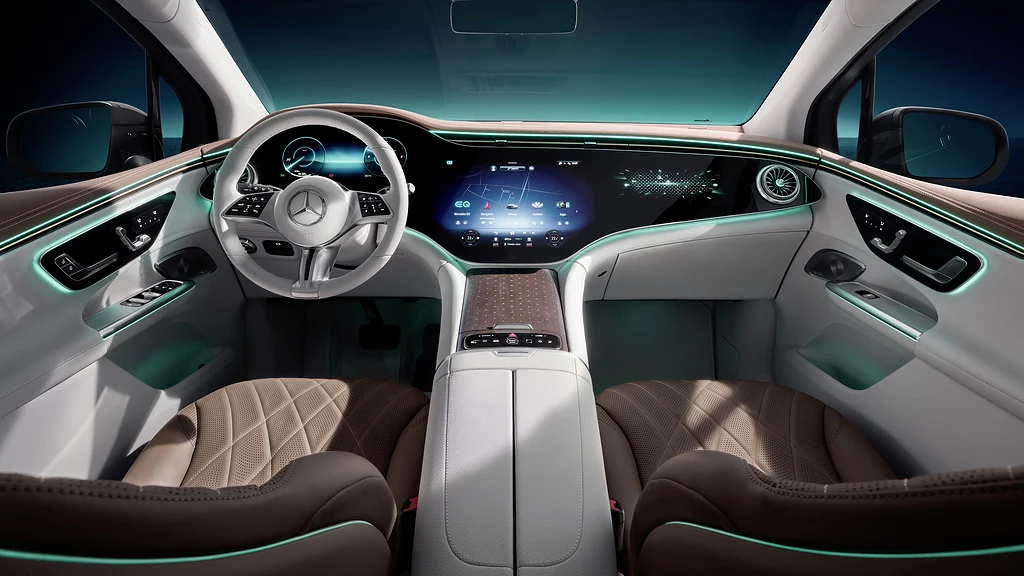 Wnętrze Mercedesa EQE SUV.