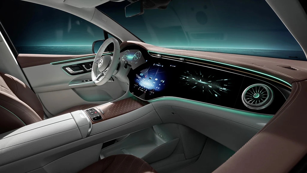 Wnętrze Mercedesa EQE SUV.