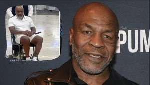 Mike Tyson na wózku z laską w dłoni. Legenda znów straszy swoich fanów