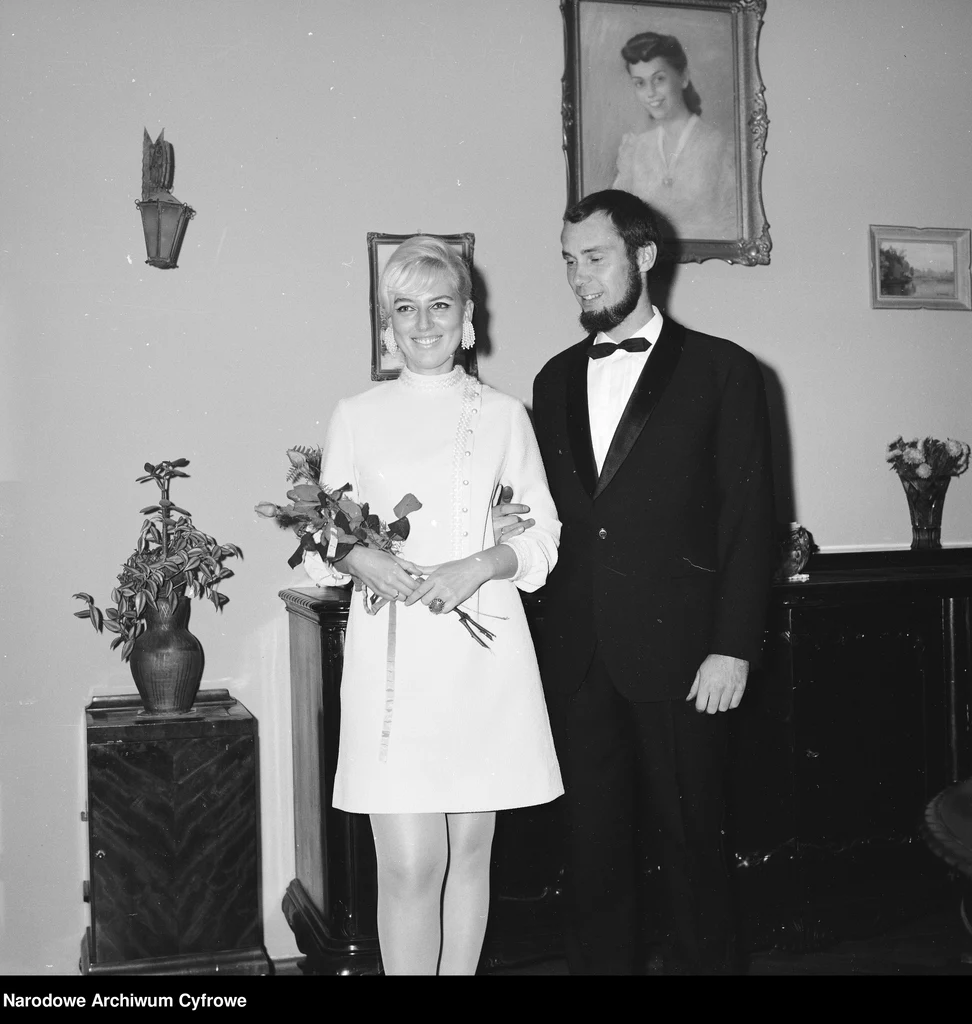 Państwo Rojowscy w dniu ślubu - 1968 r.