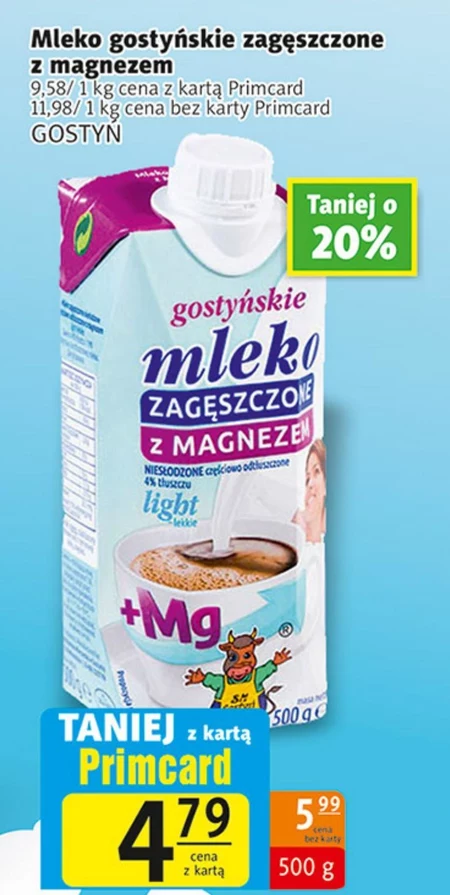SM Gostyń Gostyńskie Mleko zagęszczone z magnezem light 500 g