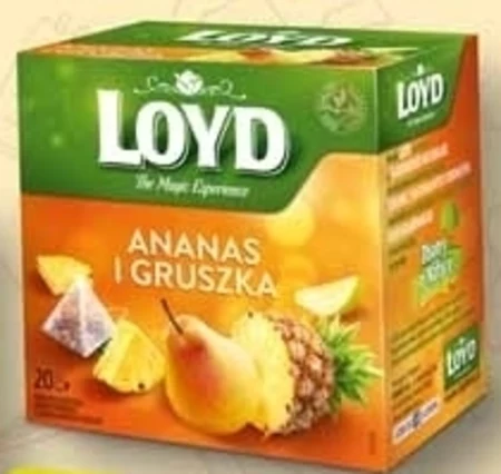 Loyd Herbatka owocowa aromatyzowana o smaku ananasa i gruszki 40 g (20 x 2 g)