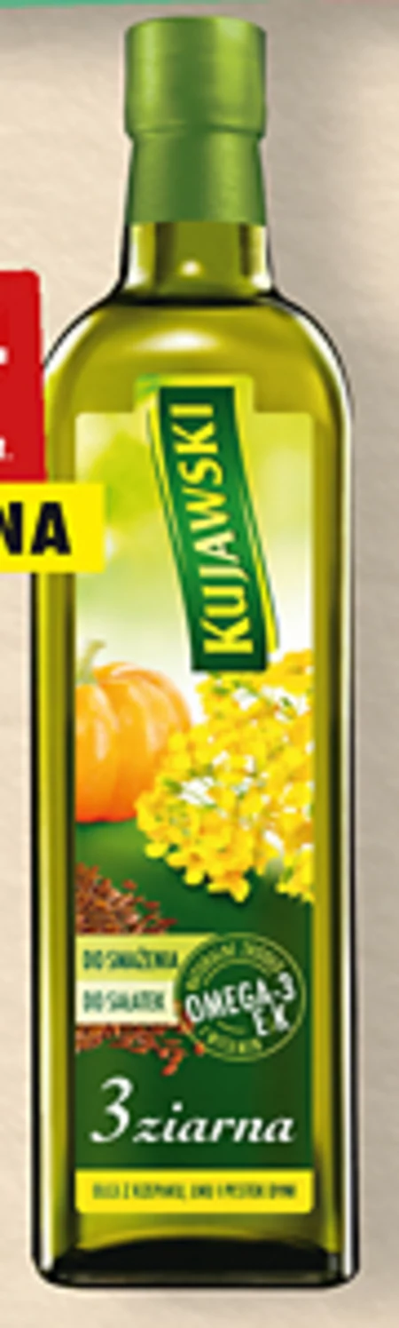 Kujawski 3 ziarna Olej rzepakowy z olejami z lnu i pestek dyni 750 ml