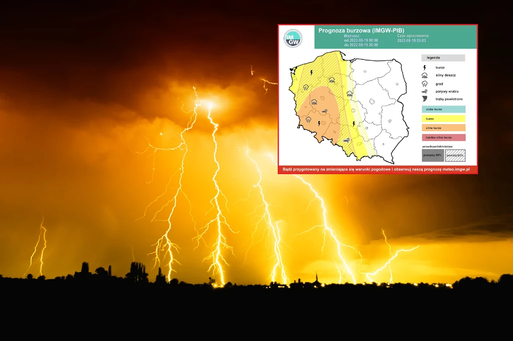 Meteorolodzy ostrzegają przed burzami superkomórkowymi i szkwałem Meteorolodzy ostrzegają przed burzami superkomórkowymi i szkwałem