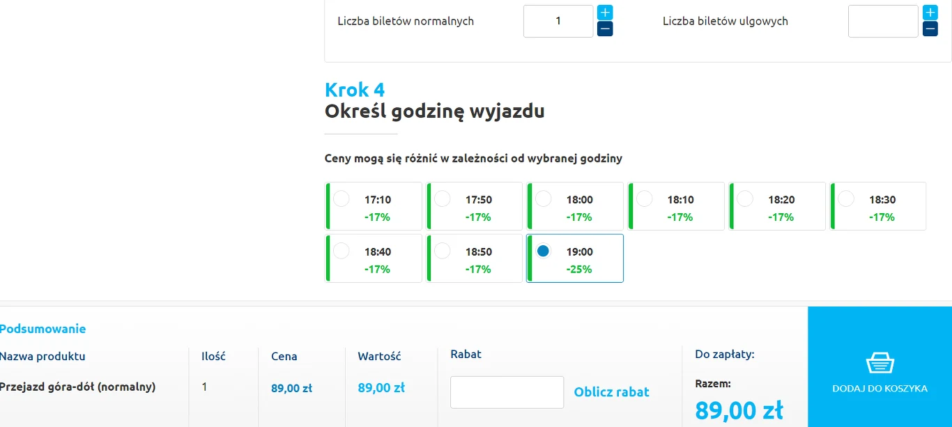 Ceny biletów na kolejkę liniową na Kasprowy Wierch 