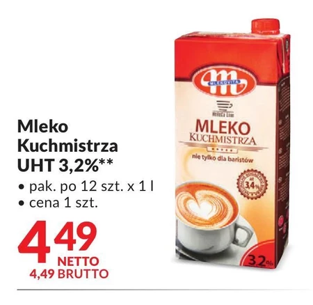 Mlekovita Horeca Line Mleko Kuchmistrza 3,2% 1 l
