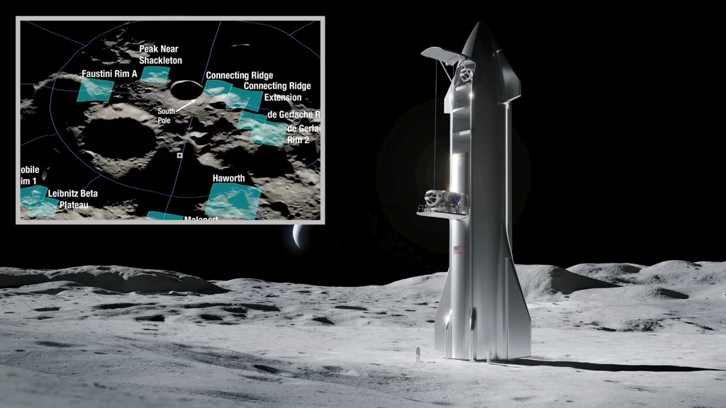 NASA prezentuje potencjalne miejsca lądowania astronautów na Księżycu