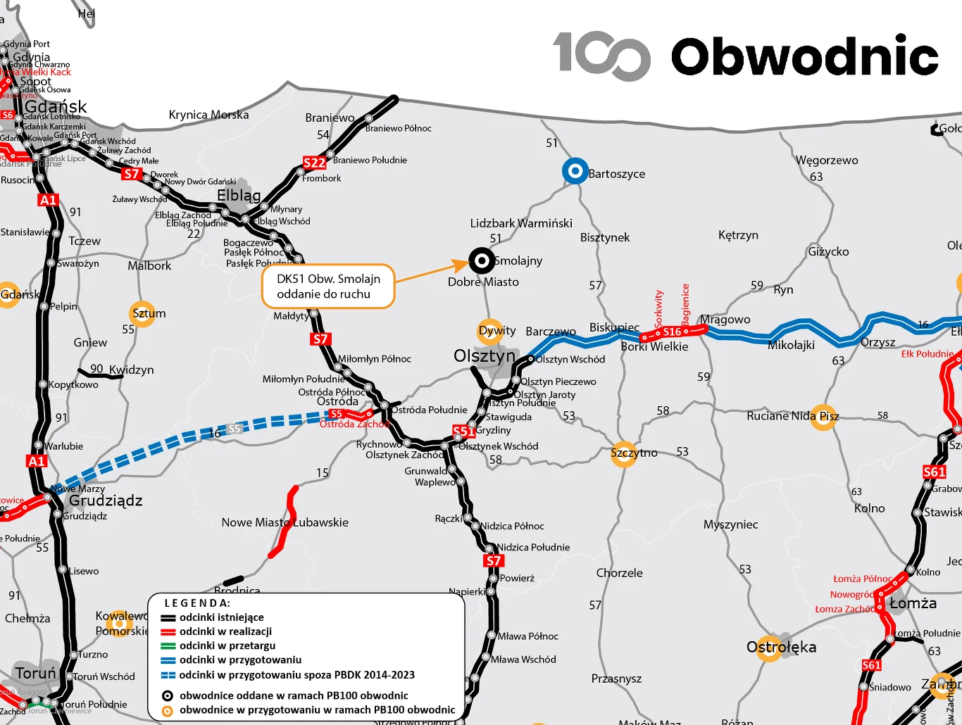 Obwodnica Smolajn to pierwsza wybudowana z programu budowy 100 obwodnic Obwodnica Smolajn to pierwsza wybudowana z programu budowy 100 obwodnic
