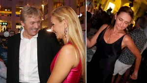 Po lewej rzecznik prezydenta Rosji Dmitrij Pieskow z żoną Tatianą Nawką w 2016 r., a po prawej Nawka na wakacjach w Grecji