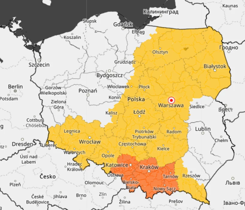 Burzowa mapa Polski