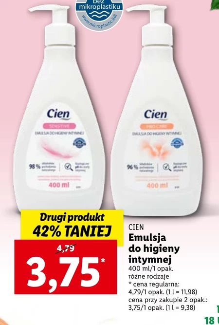 Emulsja do higieny intymnej Cien