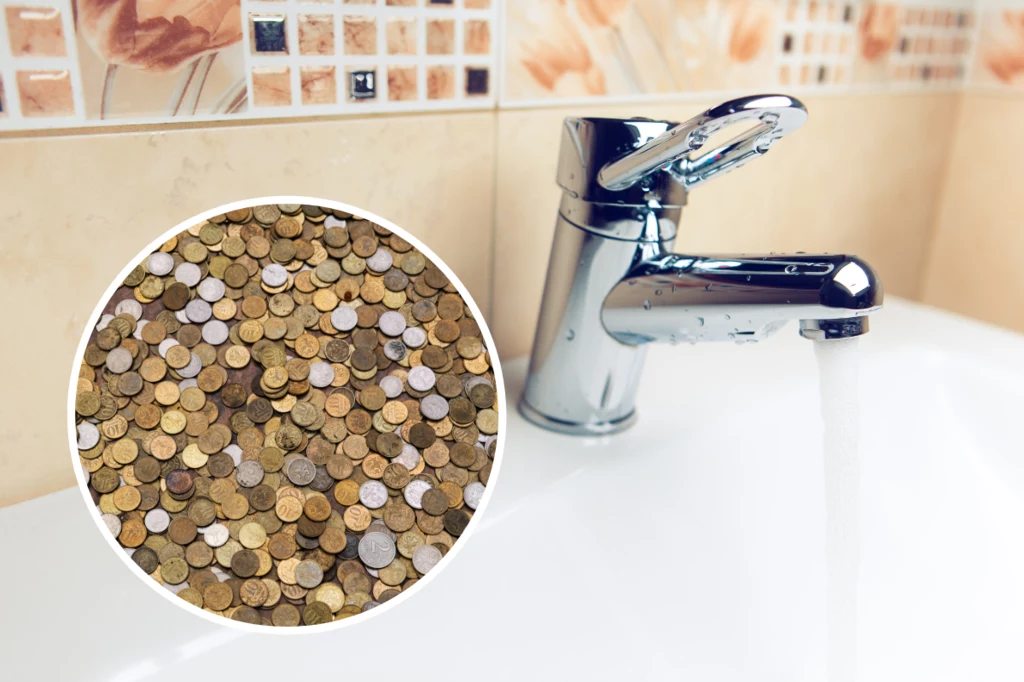 Monety i woreczek zastąpią korek do umywalki