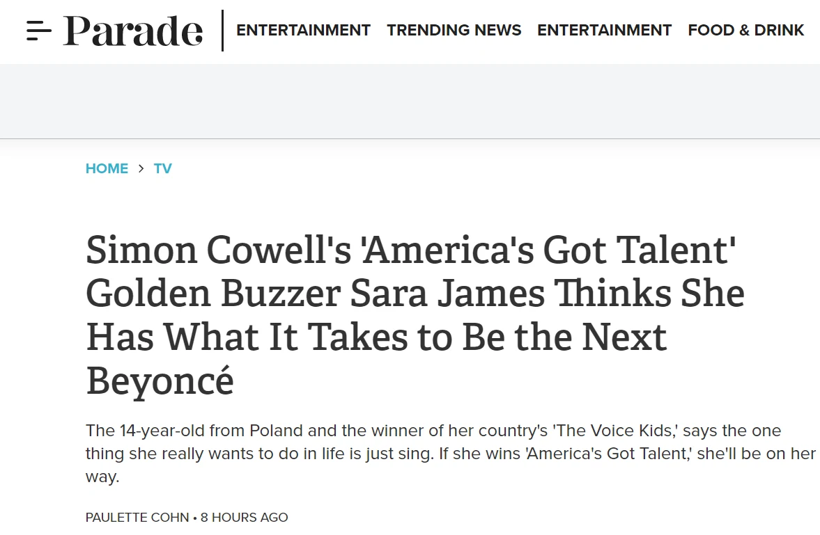 Parade o Sarze James parade.com Parade o Sarze James parade.com