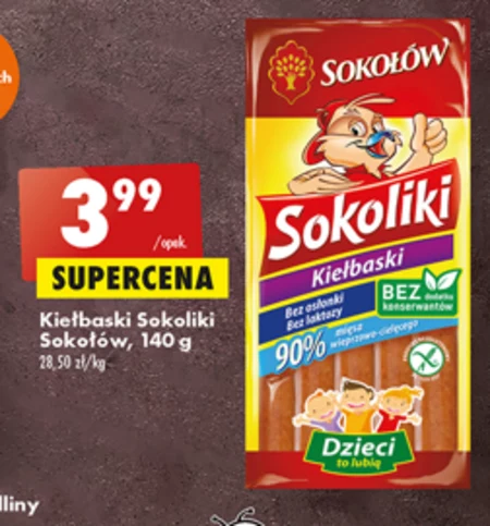 Sokołów Sokoliki Kiełbaski 140 g