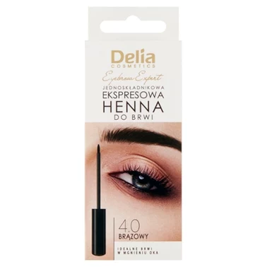Delia Cosmetics Eyebrow Expert Jednoskładnikowa ekspresowa henna do brwi 4.0 brązowy 6 ml - 0