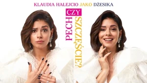 Klaudia Halejcio na plakacie filmu "Szczęścia chodzą parami"