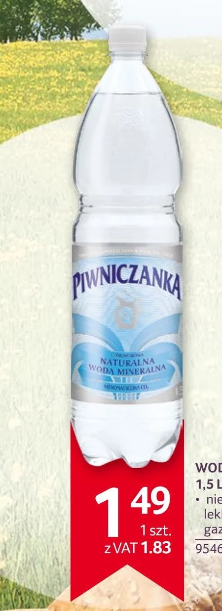 Piwniczanka Naturalna woda mineralna niskonasycona CO₂ 1,5 l