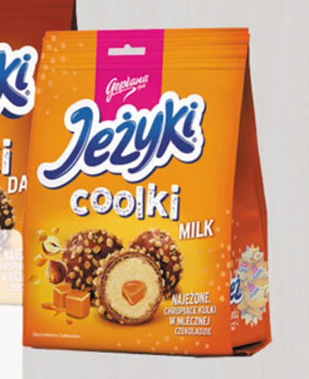 Jeżyki Coolki Milk Wafelek z kremem o smaku herbatnikowym i masą karmelową 140,4 g