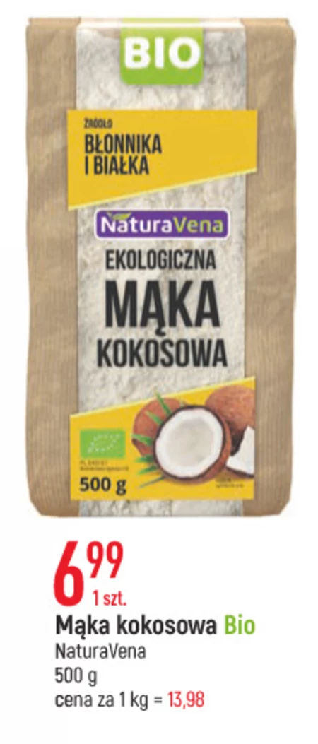 NaturAvena Ekologiczna mąka kokosowa 500 g