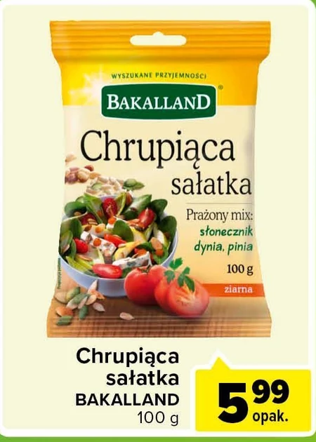 Bakalland Chrupiąca sałatka mix z ziarnami prażonymi słonecznik dynia pinia 100 g