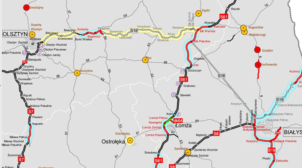 Nowy odcinek trasy S61 ma ponad 23 km długości