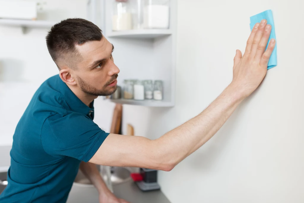 Wszelkie zabrudzenia na ścianie można usunąć za pomocą domowych detergentów