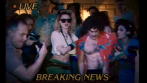 Evan Rachel Wood jako Madonna i Daniel Radcliffe jako Al Yankovic w filmie "Weird: The Al Yankovic Story"
