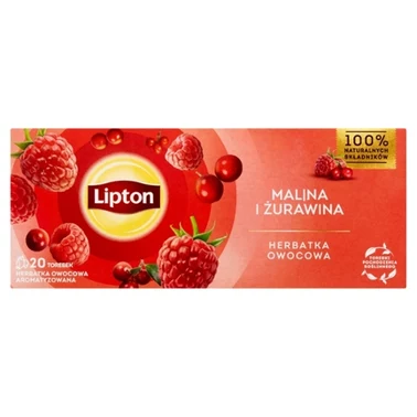 Lipton Herbatka owocowa malina i żurawina 32 g (20 torebek) - 1