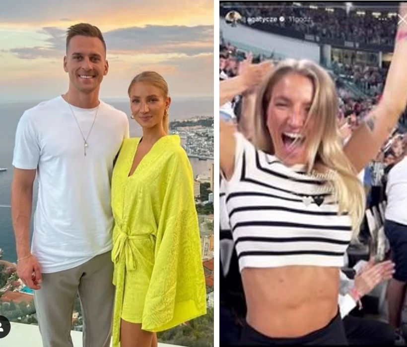 Arkadiusz Milik i jego partnerka Agata Sieramska, która dobrze się czuje na stadionie Juventusu Turyn Arkadiusz Milik i jego partnerka Agata Sieramska, która dobrze się czuje na stadionie Juventusu Turyn