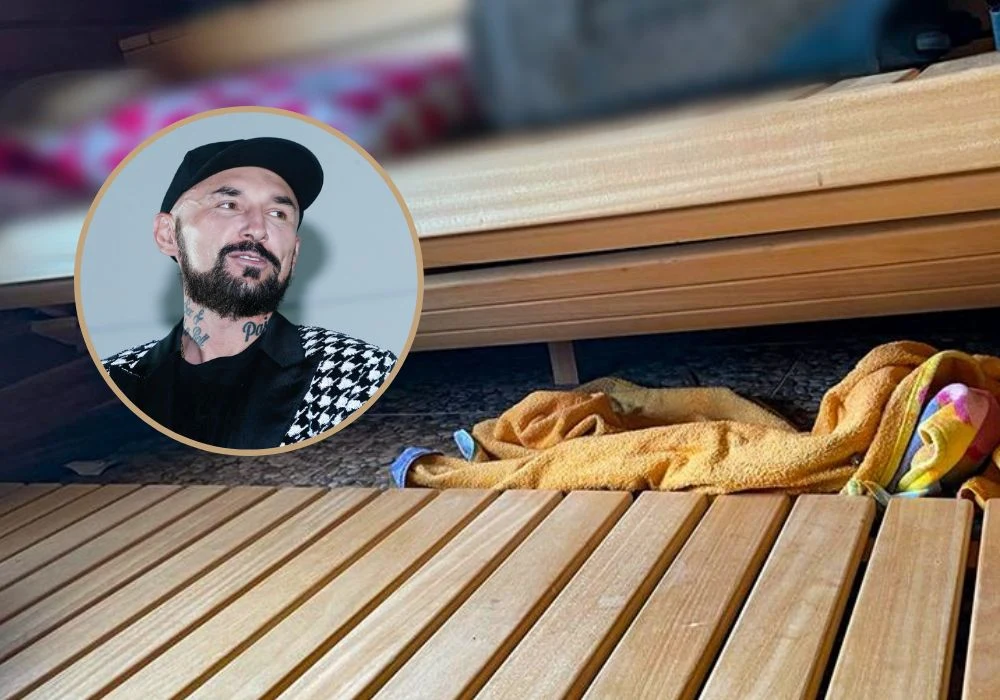 Grzegorz B. zatrzymany w skrytce w saunie (fot. policja.pl)