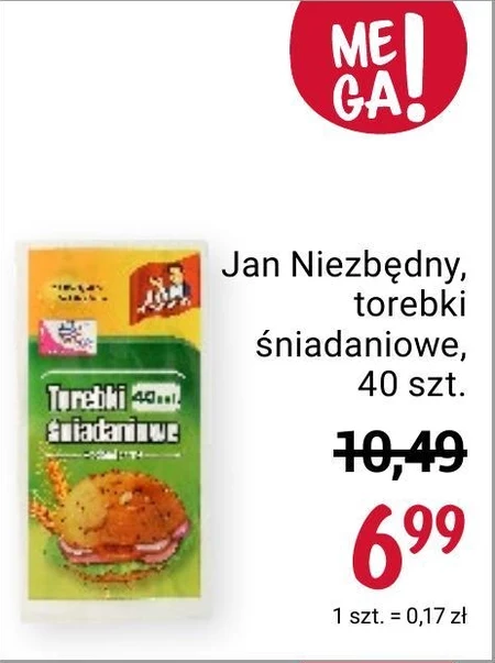 Jan Niezbędny Torebki śniadaniowe 40 sztuk