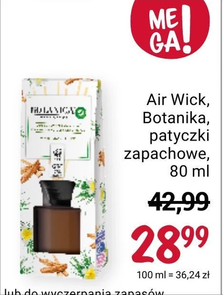 Botanica by Air Wick Pachnące patyczki karaibski wetiwer & drzewo sandałowe 80 ml
