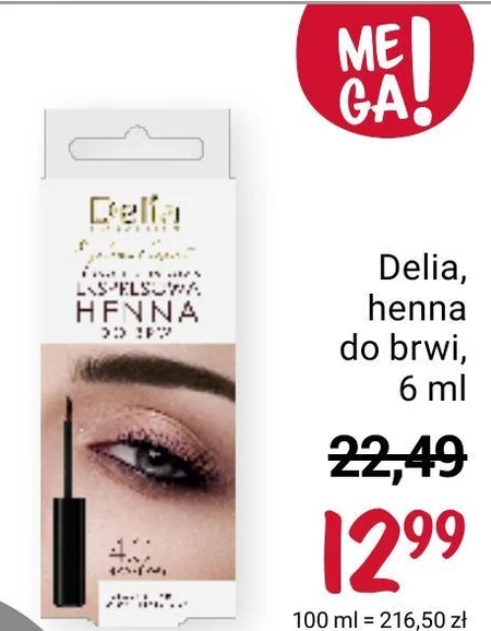 Delia Cosmetics Eyebrow Expert Jednoskładnikowa ekspresowa henna do brwi 4.0 brązowy 6 ml