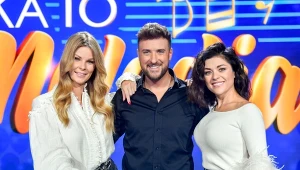 Katarzyna Cichopek, Aleksander Sikora i Małgorzata Tomaszewska w programie "Jaka to melodia"