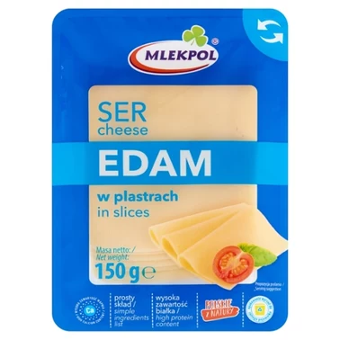 Mlekpol Ser edam w plastrach 150 g - 0