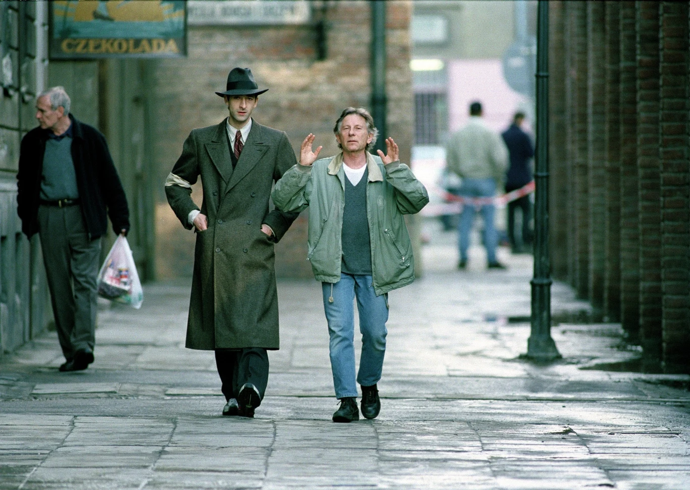 Adrien Brody i Roman Polański na planie "Pianisty"