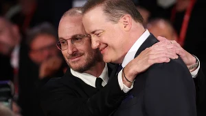 Reżyser 'Wieloryba" Darren Aronofsky i Brendan Fraser na festiwalu w Wenecji