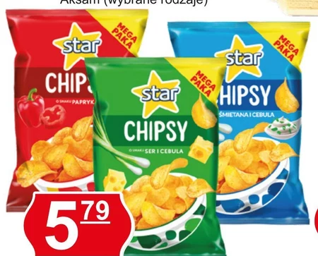 Star Chipsy o smaku sera i cebula 22 g