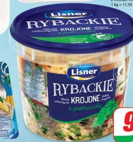 Lisner Rybackie Śledzie atlantyckie krojone z pietruszką 500 g