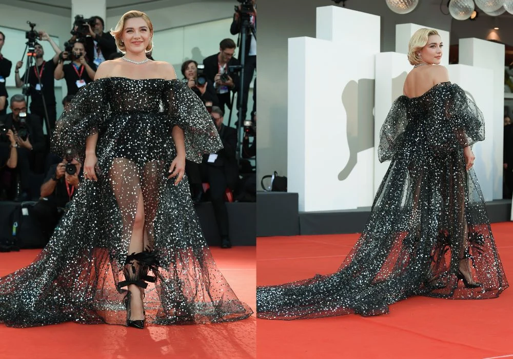 Florence Pugh zachwyciła kreacją na festiwalu w Wenecji