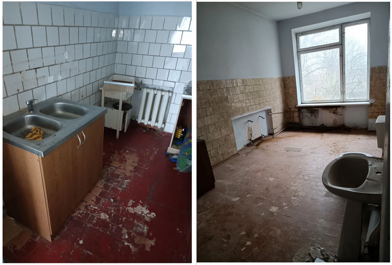 Jeden z remontowanych budynków przed zaczęciem prac