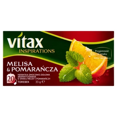 Vitax Inspiracje Herbatka owocowo-ziołowa aromatyzowana melisa & pomarańcza 33 g (20 x 1,65 g) - 1