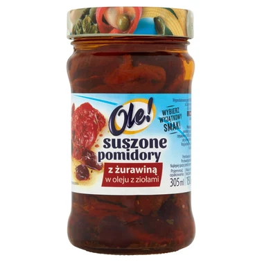 Ole! Suszone pomidory z żurawiną w oleju z ziołami 270 g - 1
