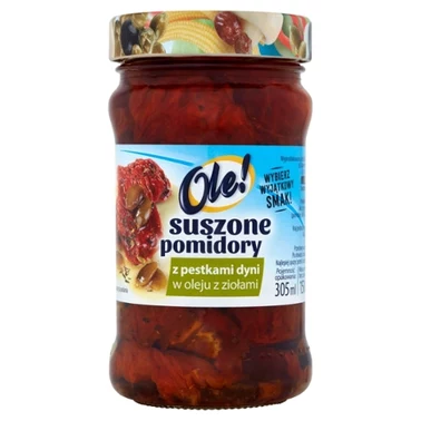 Ole! Suszone pomidory z pestkami dyni w oleju z ziołami 270 g - 1