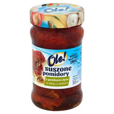 Ole! Suszone pomidory z pestkami dyni w oleju z ziołami 270 g - 0