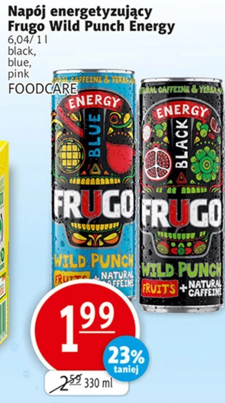 Frugo Wild Puch Pink Energy Gazowany napój energetyzujący 330 ml